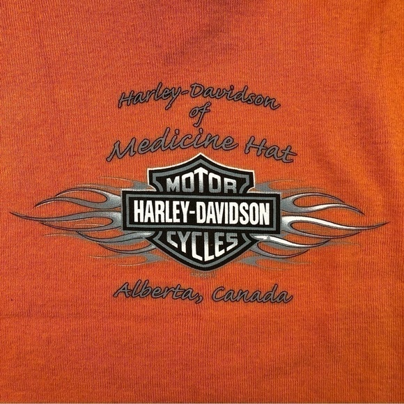 HARLEY-DAVIDSON women’s orange and black tee - Picture 3 of 7